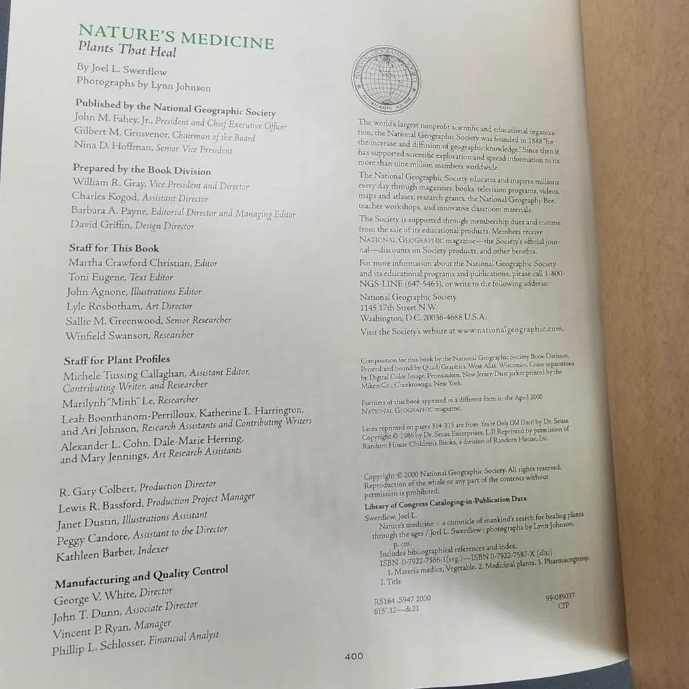 Nature's Medicine Plants That Heal‎ Hardcover New National Geographic READ